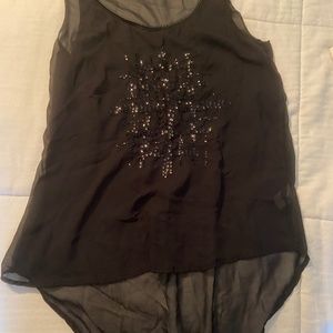 Sequins sheer tank